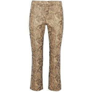 Alice + Olivia Drew Cropped Brocade Gold Pants